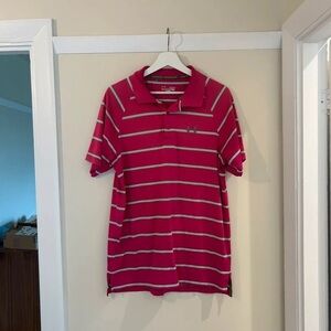 SHEIN Pink and White Striped Polo Bodysuit